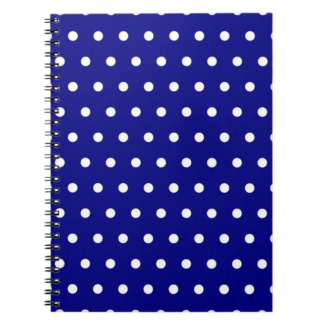 Caderno Espiral Navy e Bolinhas Brancas (Frente)