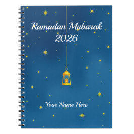 Caderno Espiral Navy Gold Celestial Ramadan