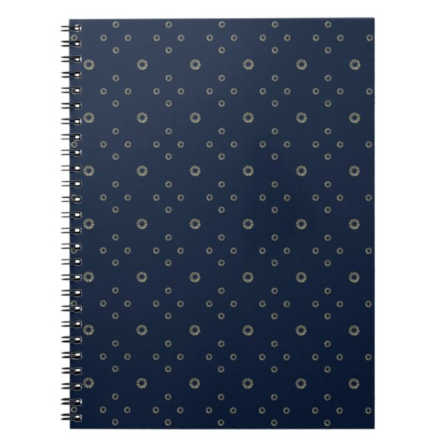 Caderno Espiral Navy | Golden Zinnia Sun (Frente)