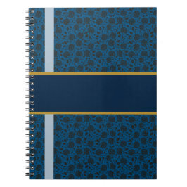 Caderno Espiral Navy Rose Damask