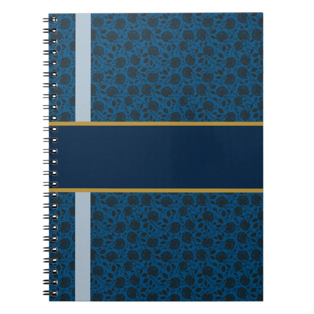 Caderno Espiral Navy Rose Damask (Frente)