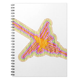Caderno Espiral Nazca Lines Hummingbird com efeito de papel rugoso