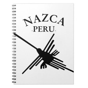 Caderno Espiral Nazca Peru Hummingbird com texto curvo
