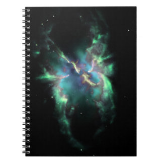 Caderno Espiral Nebulosa Planetária Verde Mint Periwinkle