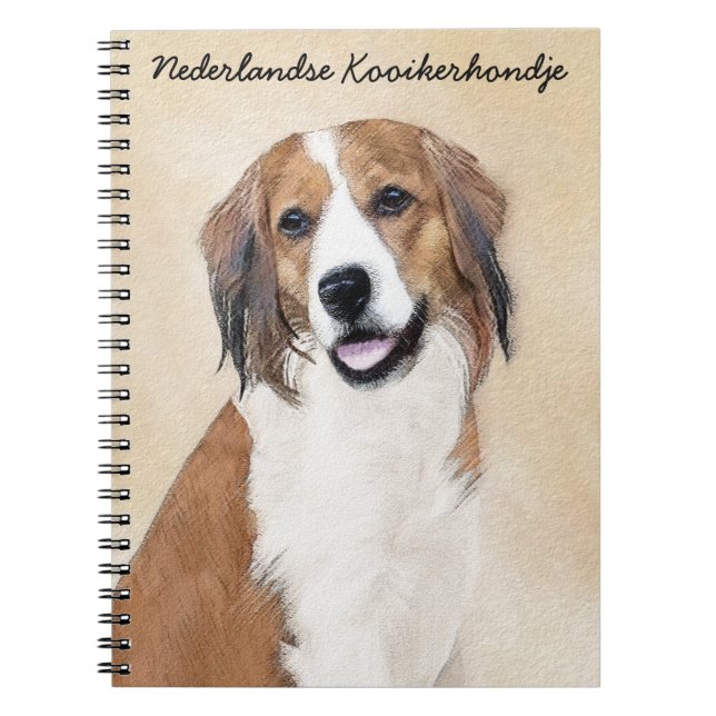 Caderno Espiral Nederlandse Kooikerhondje - Pintura de Cachorro (Frente)