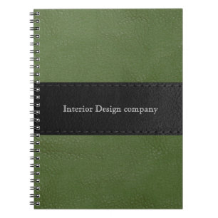 Caderno Espiral Negócio de textura de couro Verde