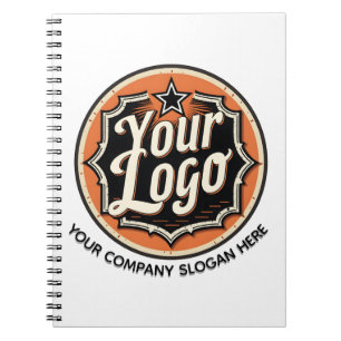 Caderno Espiral Negócio Simples de Logotipo e Texto Personalizado