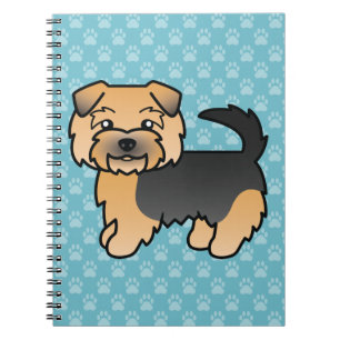 Caderno Espiral Negra E Tan Norfolk Terrier Cão De Cor Azul