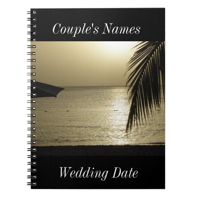 Caderno Espiral Negril Jamaica Wedding Guestbook (Frente)