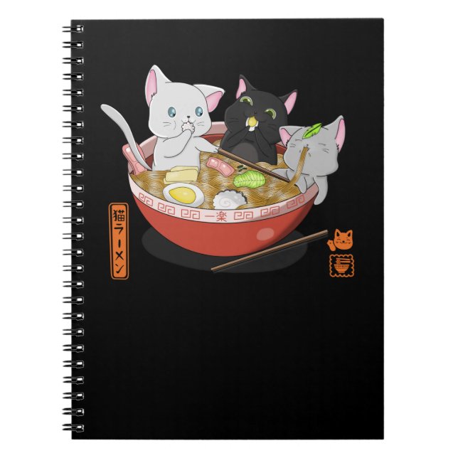 Caderno Espiral Neko Ramen cat (Frente)