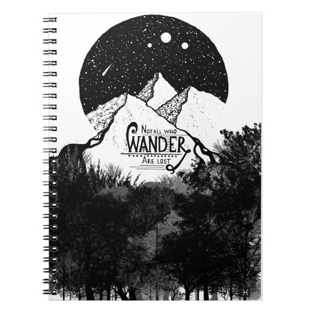 Caderno Espiral Nem todos que WANDER estão perdidos na citação da  (Frente)
