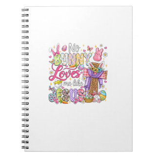 Caderno Espiral Nenhum coelho me ama como Jesus Páscoa Crianças Cr