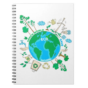 Caderno Espiral Nenhum desperdício Sustentabilidade ecológica