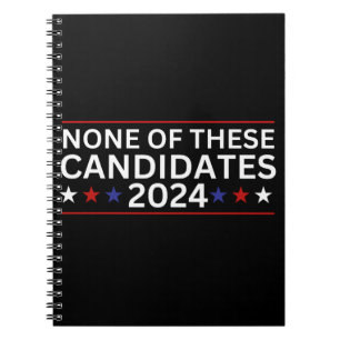 Caderno Espiral Nenhum destes Candidatos 2024 humo sarcástico engr