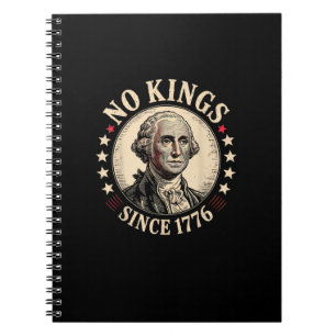 Caderno Espiral Nenhum Rei na América 1776 Liberdade Clássico Retr