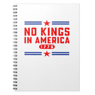 Caderno Espiral Nenhum Rei na América Clássico Minimal Limpo
