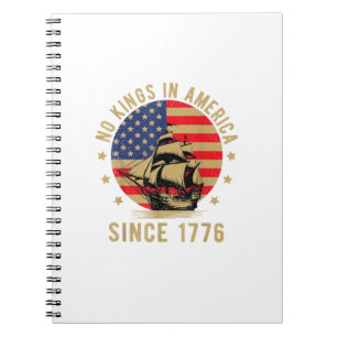 Caderno Espiral Nenhum Rei na América desde 1776 Bandeira dos EUA