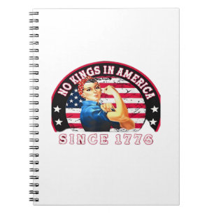 Caderno Espiral Nenhum Rei na América desde 1776 Bandeira dos EUA