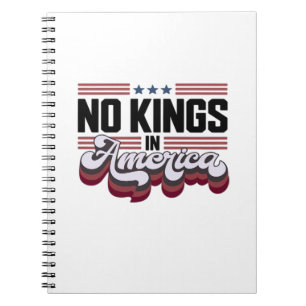 Caderno Espiral Nenhum Rei na América EUA Retro Clássico
