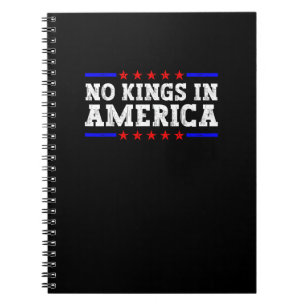 Caderno Espiral Nenhum Rei na América Resiste Gráfico Retro Vintag