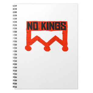 Caderno Espiral Nenhum Rei Protesta Gráfico Grunge Coroa Cl Americ