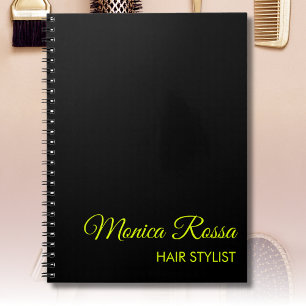 Caderno Espiral Neon Chartreuse Moderno Simples Profissional Preto