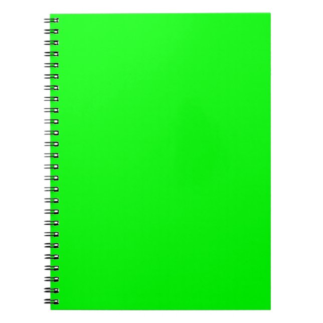 Caderno Espiral Neon Electric Green Solid Color | Clássico (Frente)