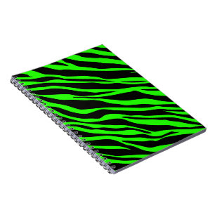 Caderno Espiral Neon Green Zebra Striped