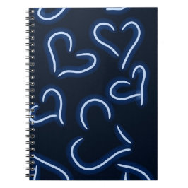 Caderno Espiral Neon Hearts Blue