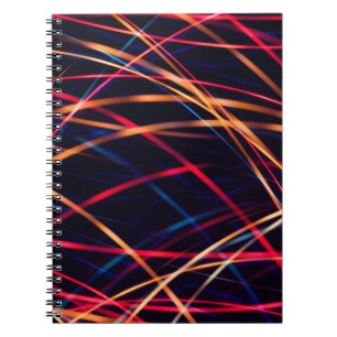 Caderno Espiral Neon ilumina textura com longa exposição.abstrato,