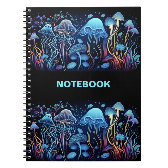 Caderno Espiral Neon Jellyfish (Frente)