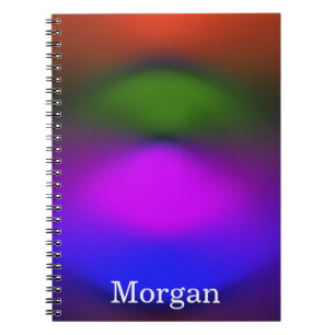Caderno Espiral Neon of Blue, Purple, Green & Orange Add Name