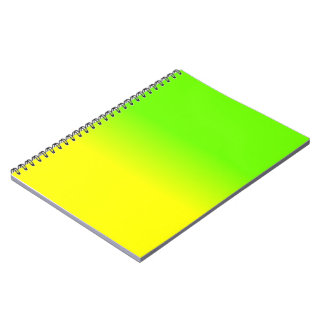 Caderno Espiral Neon Verde e Neon Amarelo Ombré Desvanecimento de