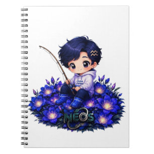 Caderno Espiral Neos Kawaii Zodíaco Aquário