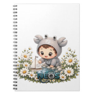 Caderno Espiral Neos Kawaii Zodíaco Câncer