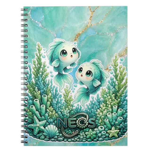 Caderno Espiral Neos Kawaii Zodíaco Peixes (Frente)