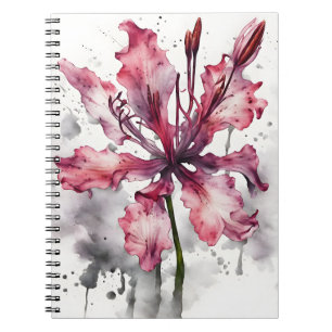 Caderno Espiral Nerine - Flores em aquarela