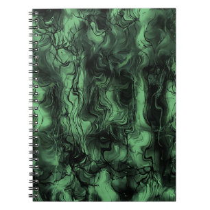 Caderno Espiral Nervoso Energy Grungy Abstrato Art Green Ash