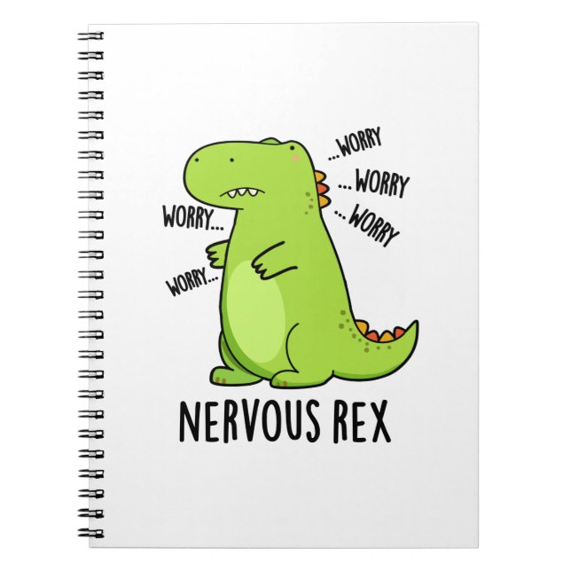 Caderno Espiral Nervous Rex Dinossauro Engraçado Pun TRex (Frente)