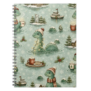 Caderno Espiral Nessie do Natal Monstro do Lago Ness Aconchegante