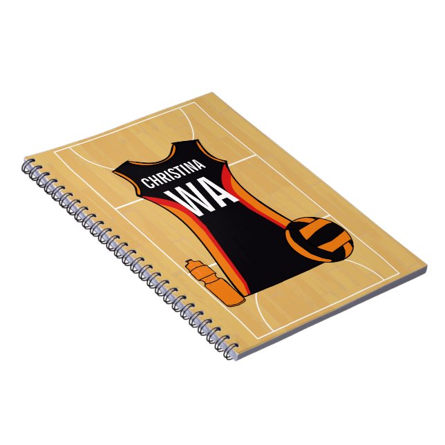 Caderno Espiral Netball Personalizado Único (Lado Direito)