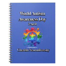 Caderno Espiral Neurodiversidade cereja. Dia Mundial da Consciênci