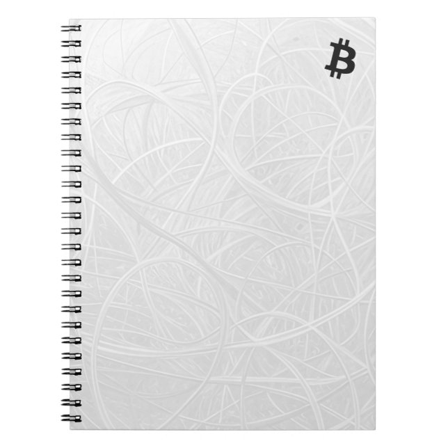 Caderno Espiral Neurônio Branco Bitcoin (Frente)