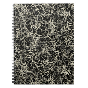 Caderno Espiral Neurônios de rede em preto - padrão perfeito.