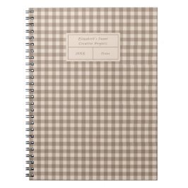 Caderno Espiral Neutral Rustic Gingham Small Business