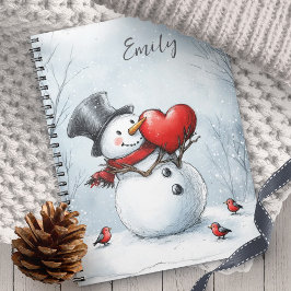 Caderno Espiral Neve Oferece Amor com Coração Grande