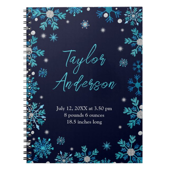 Caderno Espiral Neves Azul e Prateada (Frente)