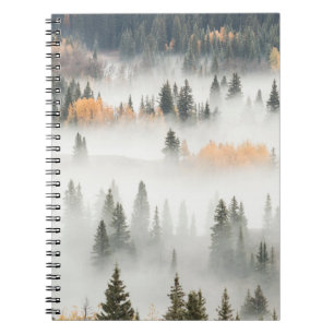 Caderno Espiral Névoa da Manhã Cobre Floresta de Montanha