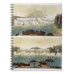 Caderno Espiral Niagara Falls, 1818 (gravura da cor)