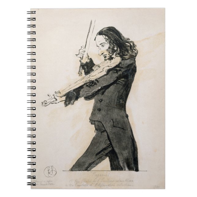 Caderno Espiral Niccolo Paganini (1782-1840) que joga o violino, 1 (Frente)